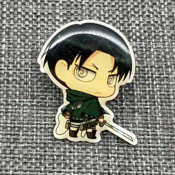 Attack on Titan Deka Tack Lapel Pin Brooch Levi Chibi Sword Anime Toy - Picture 2 of 6
